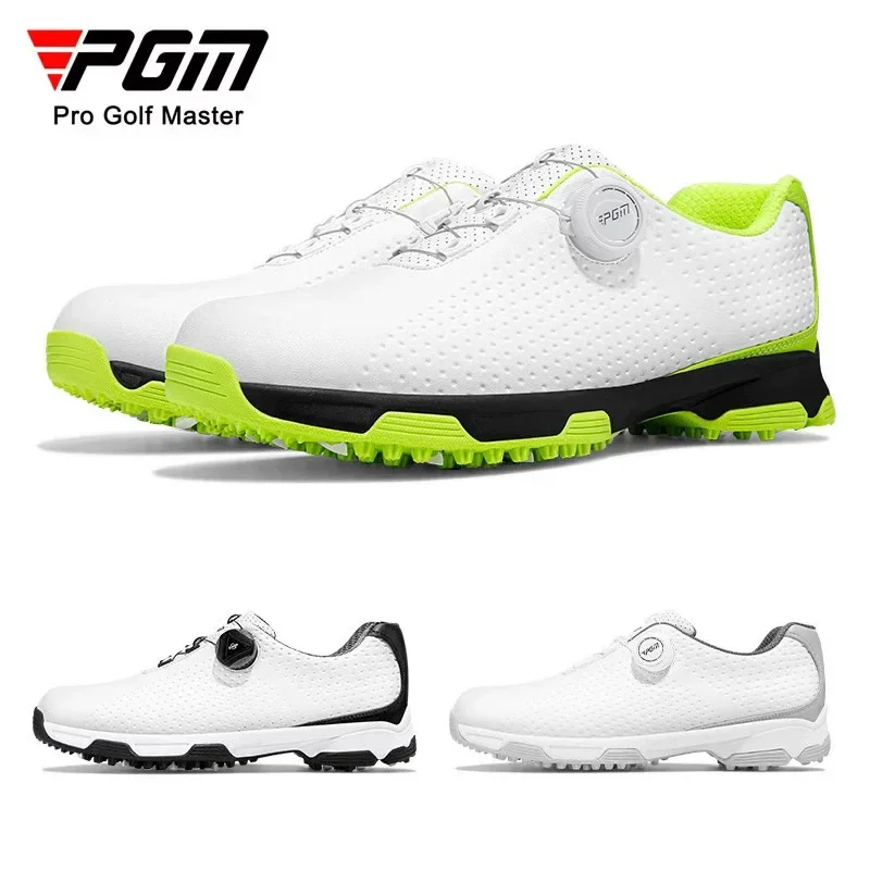 

PGM Golf Men's Shoes Summer Sports Shoes Rotating Laces Breathable Shoes Waterproof and Non Slip Nails XZ095