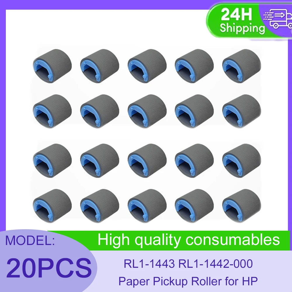 20X RL1-1443 RL1-1442-000 Paper Pickup Roller Compatible with HP P1005 P1006 P1007 P1008 P1009 P1102 P1102W M1132 M1213 M1216