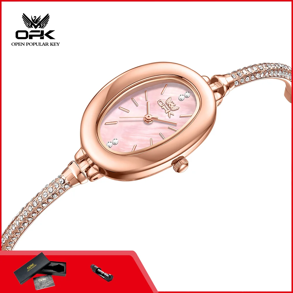 OPK 6097 Elegant Original Women's Bracelet Watches Waterproof Fashion Luxury Ladies Quartz Wristwatch