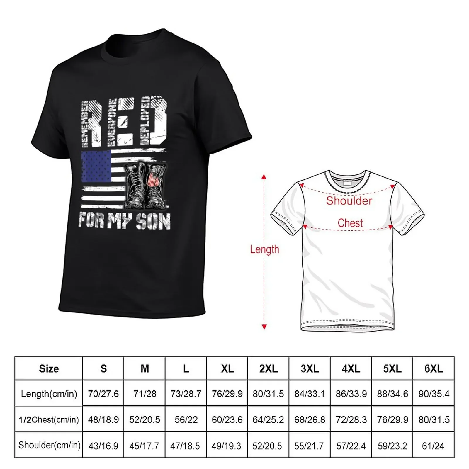 Red Friday For My Son Remember Everyone Deployed Military T-Shirt cute clothes vintage quick drying men graphic t shirts