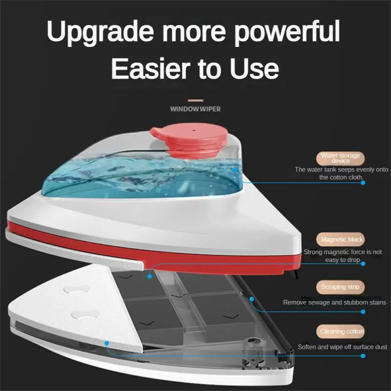 Double Sided Magnetic Glass Window Cleaner Household Cleaning Tool Automatic Drainage Wiper Glass Window Cleaner