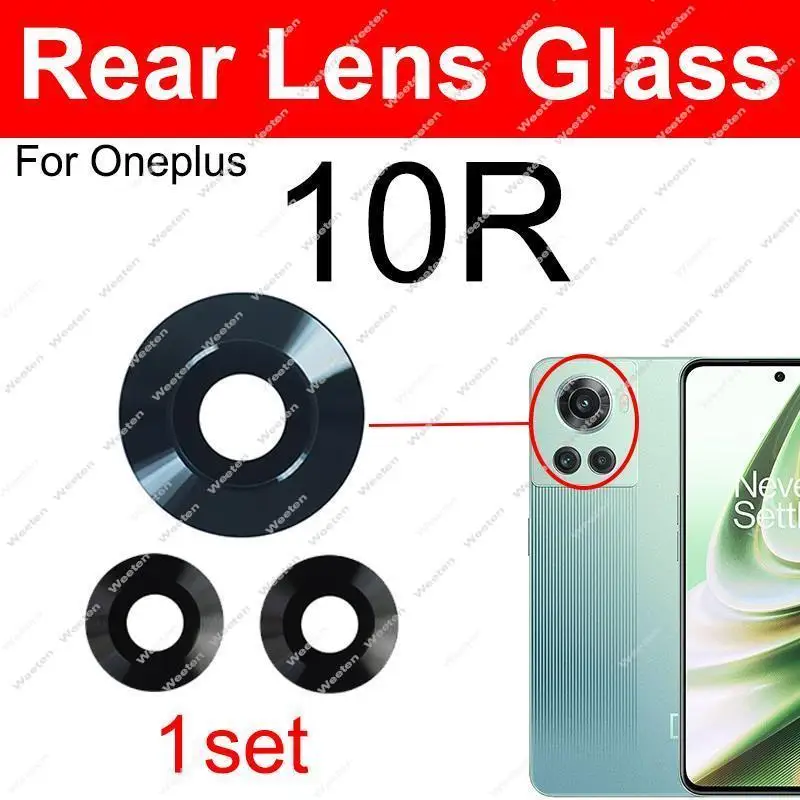 For Oneplus 1+ 10T 10R Rear Back Camera Lens Glass Small Big Camera Glass Lens with Sticker Replacement Parts