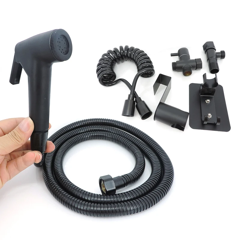 

ABS Black Toilet spray faucet kit bidet Water Sprayer enema Bathroom cleaner shower head hose wc douchette faucet accessories a1