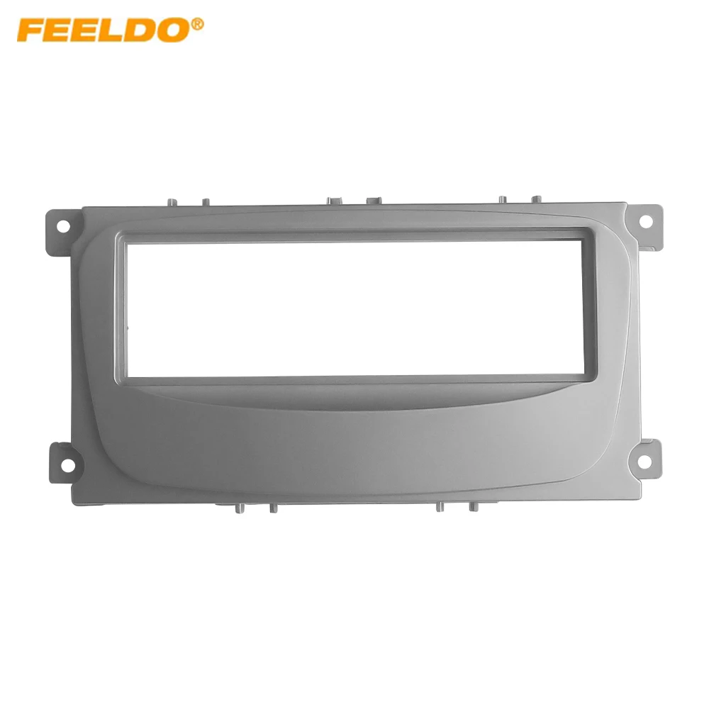

FEELDO Car Radio Audio 1DIN Fascia Frame Kit for Ford Mondeo C-Max Kuga Focus DVD Player Dash Panel Installation Trim Kit