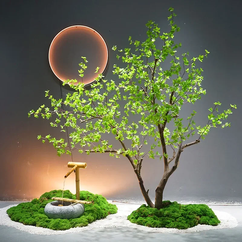Simulation, Japanese hanging bell horse drunk wood, large fake tree, landscaping combination, indoor green plants