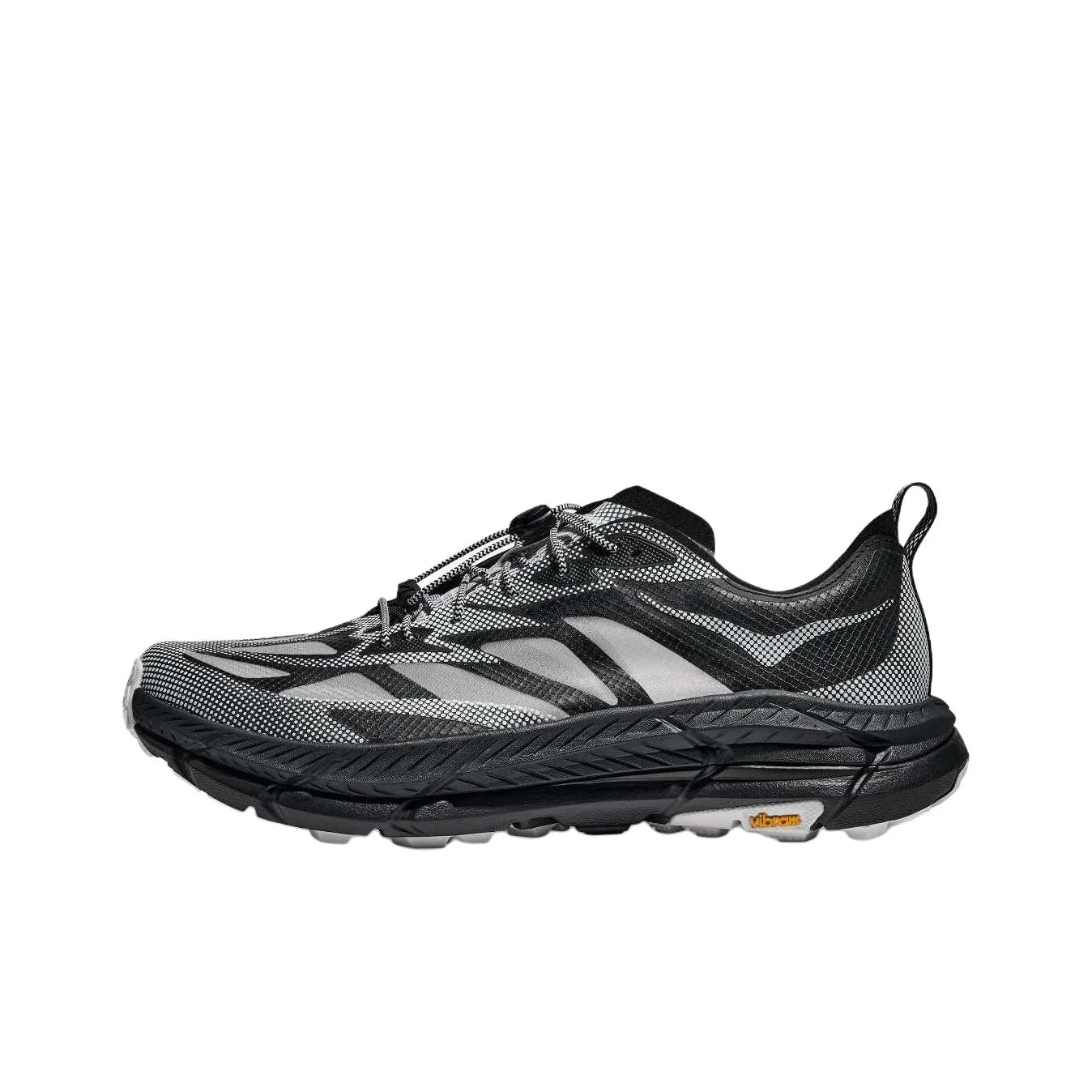 HOKA ONE ONE Mafate Speed 4 Amortiguación, Zapatos bajos resistentes al desgaste para exteriores Unisex Plata Negro 1168971-BWHT