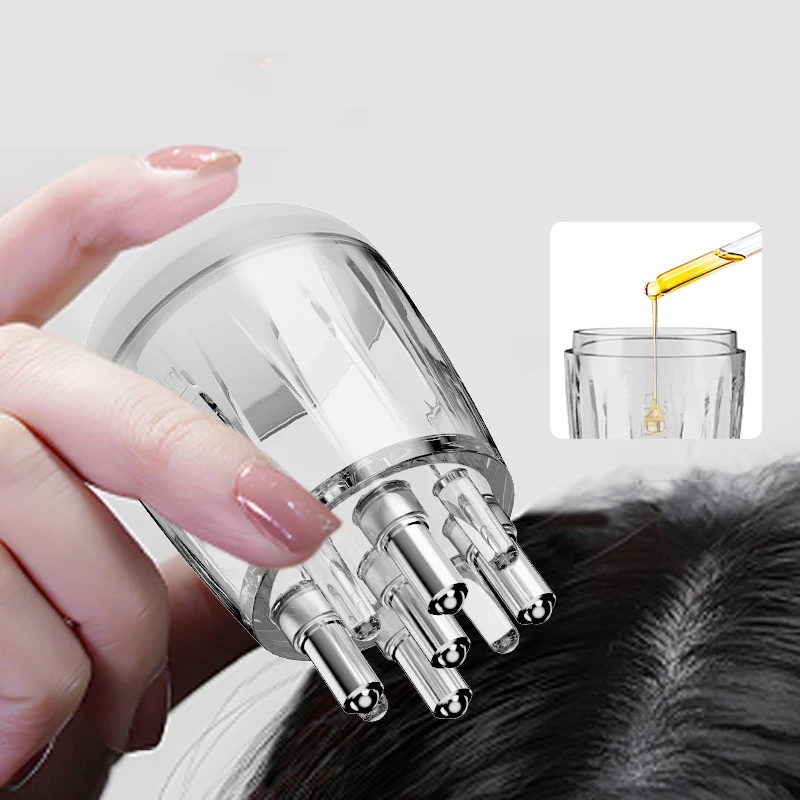 مشط سائل لفروة الرأس، مشط تدليك صغير محمول، زيت طبيعي، سائل توجيه مدلك مضاد لتساقط الشعر، أدوات العناية بفروة الرأس #1