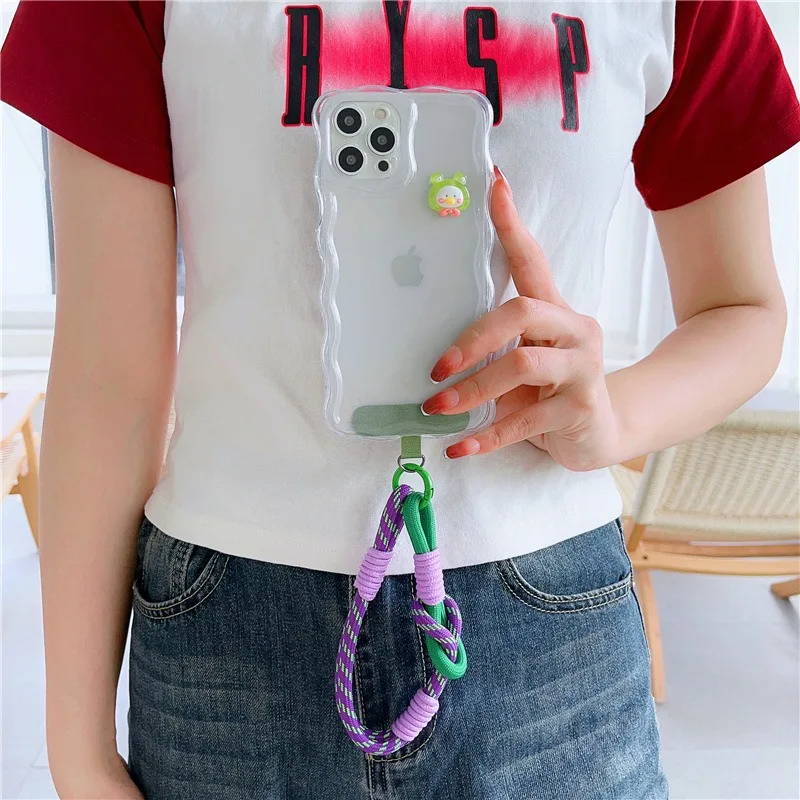 For Cell Phone Coarse Type Nylon Weaving Short Hand Lanyard Strap Wrist Chain Pendant Phone Outdoor Anti-Lost Rope Portable