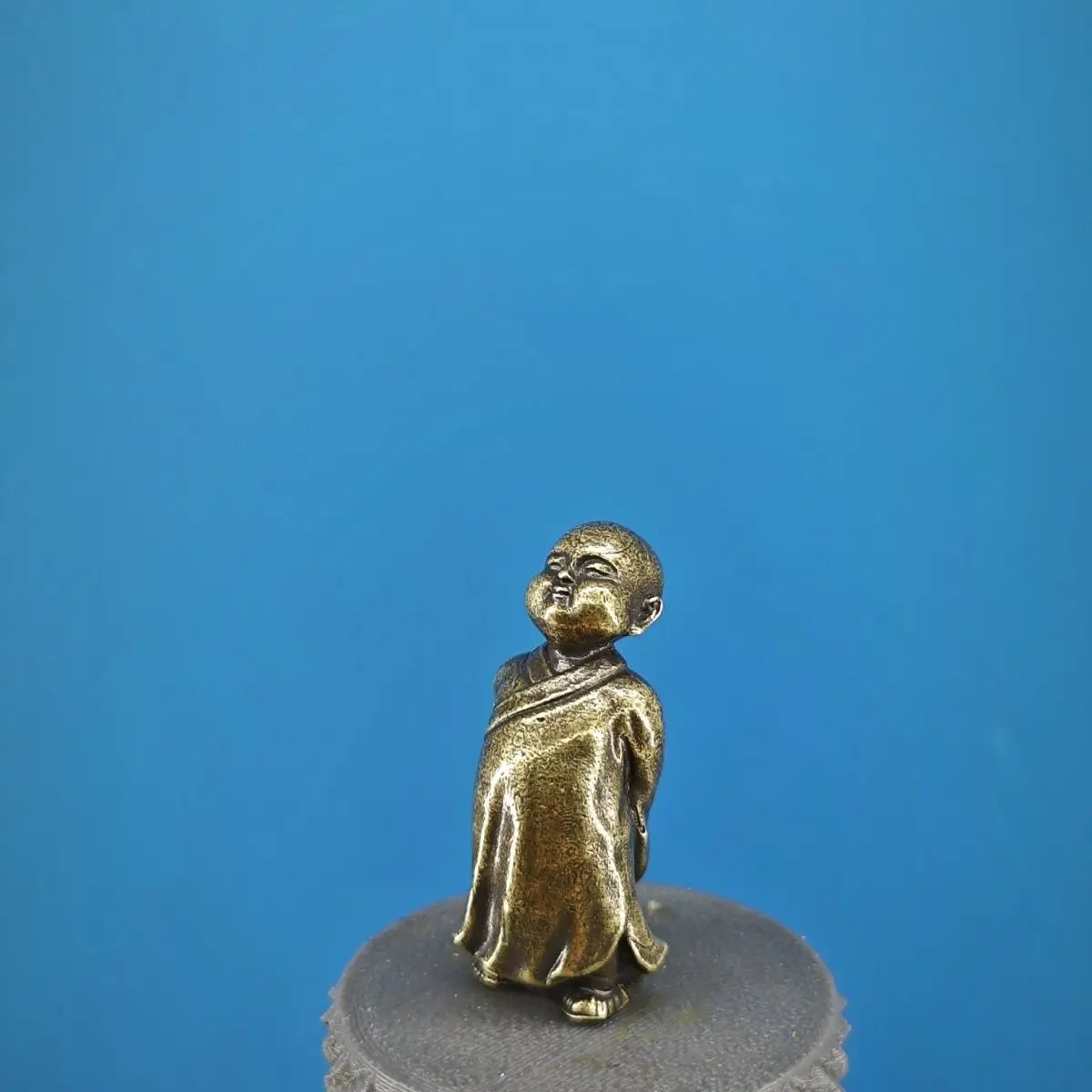 Zen Meditation and Enlightenment, Xuanzang's Adorable Questioning Little Monk, Aquatic-Terrestrial Fish Tank Figurine Ornament