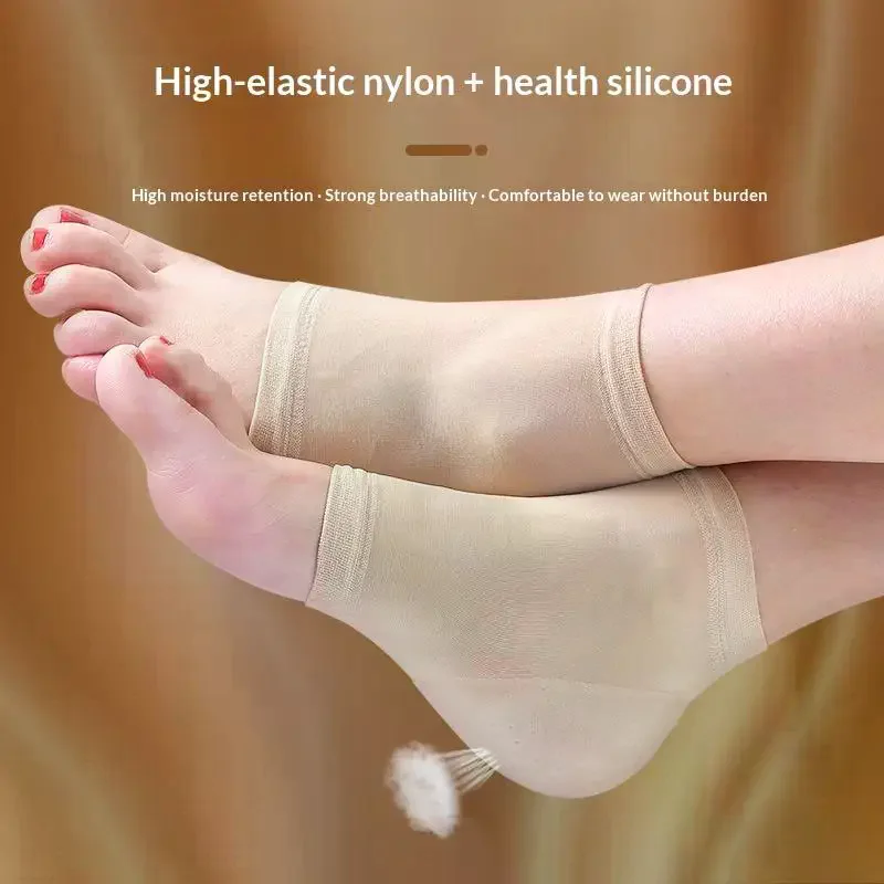 1pair Silicone Heel Protector Set Moisturizing Socks Anti-Crack Repair Protective Cover Plantar Pain Relief Foot Care Tools