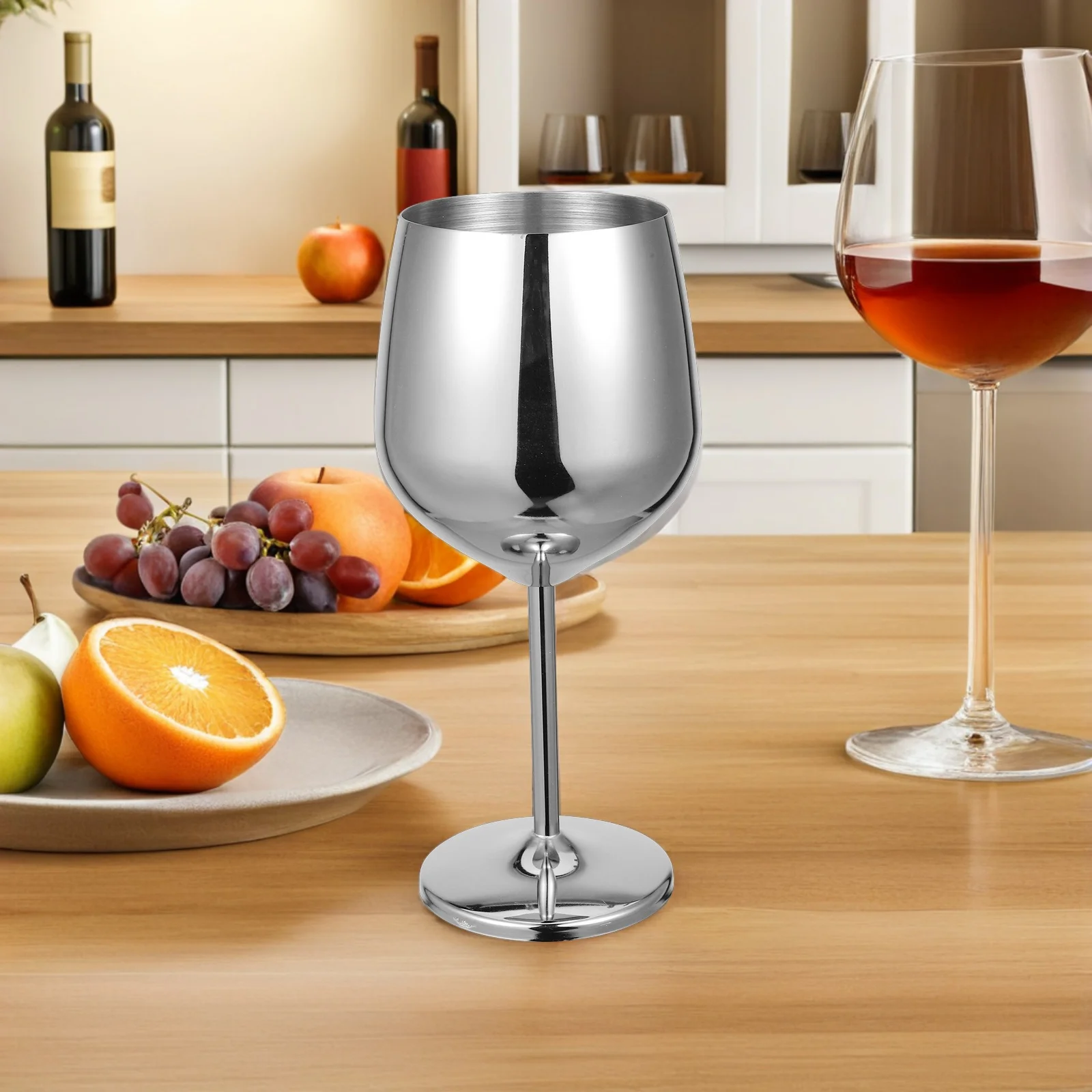 

2Pcs 500Ml Stainless Steel Wine Goblets Gold Glasses Unbreakable for Camping Outdoor Parties Formal Dinners