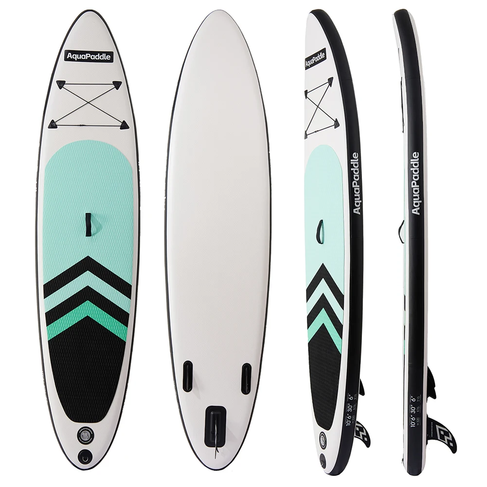 

10ft Inflatable Stand-Up Surfboard Seaside Beach Water-skiing Surfboard Pulp Board Water Sports Thicken PVC Surfing Board