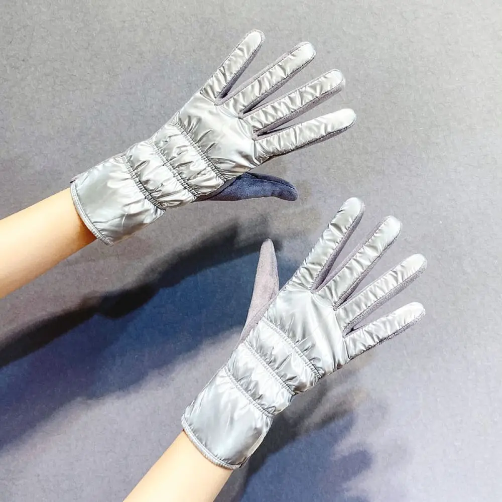 Winter Thermal Gloves For Women Waterproof Windproof Thickened Plush Lining Touchscreen For Outdoor Daily Commute