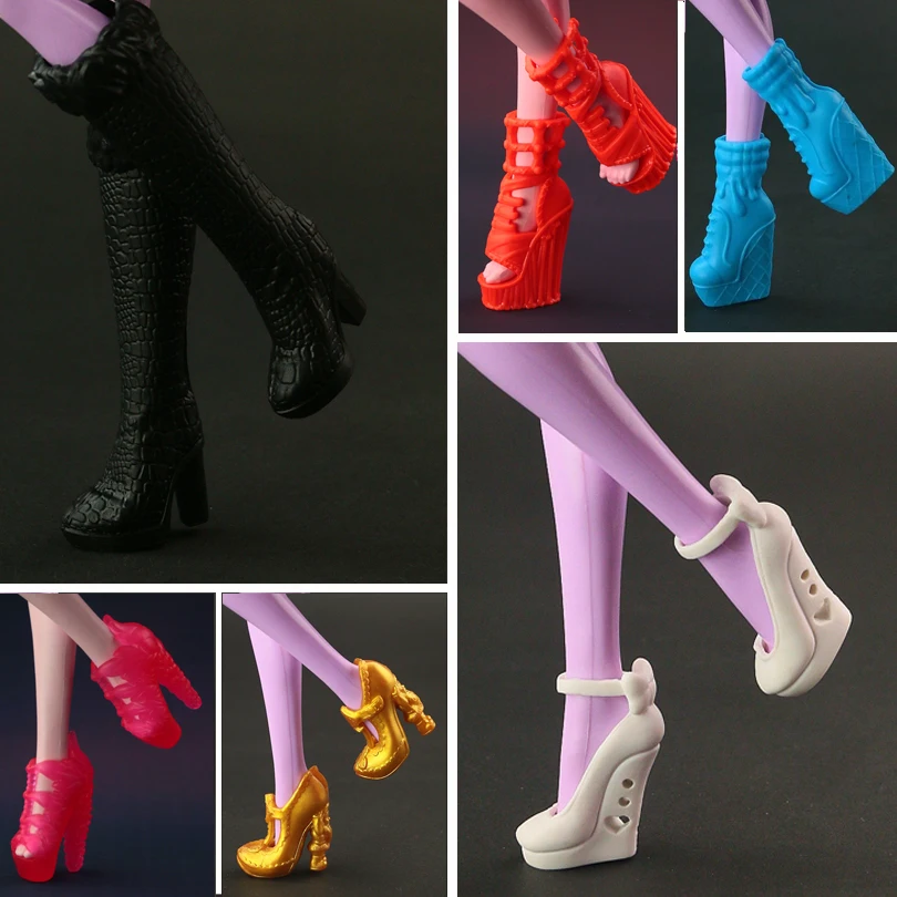 Zapatos originales de alta calidad para muñeca Monster High, zapatos blancos hermosos, accesorios para muñecas, 16 colores a elegir, recién llegado