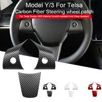 For Tesla Model 3 Model Y Steering Wheel Trim Of ABS Carbon Fiber Matte  For Tesla 2022/2023 Interior Modified Accessorie