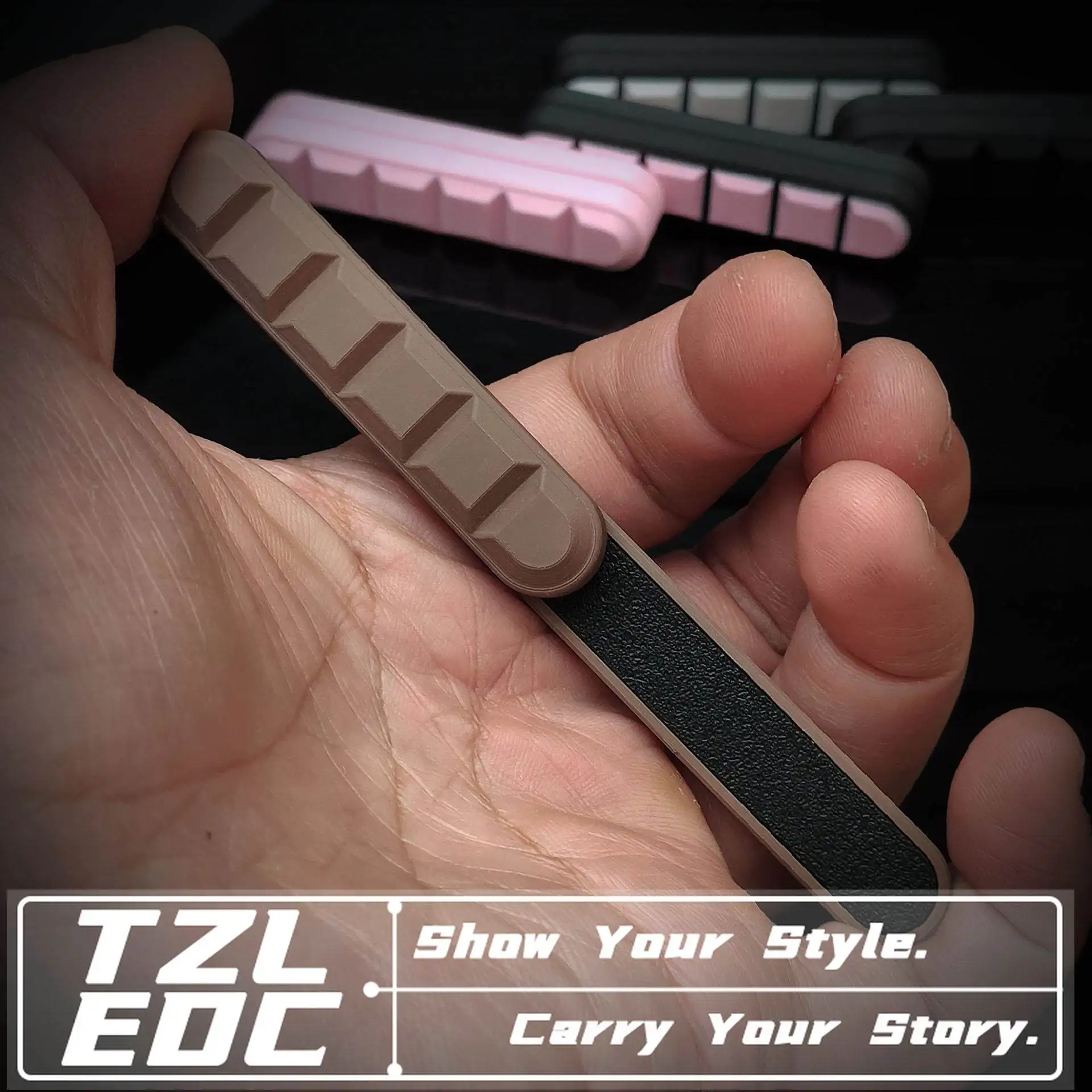 Original Chocolate Bar Shape EDC Push Stick, Unlimited Travel Push Slider, 3D Printed Stress Relief Fidget Hand Toy