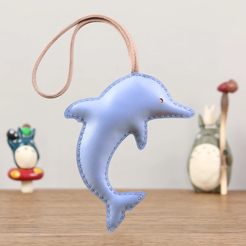 

DIMY 2025 Little Dolphin Pendant Leather Bag Pendant Female Handmade Car Rearview Mirror Pendant Male