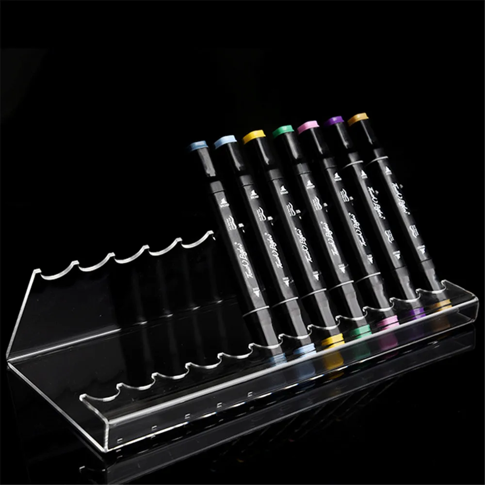 6/12 pens Clear Acrylic Marker Pen Display Multi-Functional Exhibition Stand Marker Pens Brush Pens Organizer Storage DC05