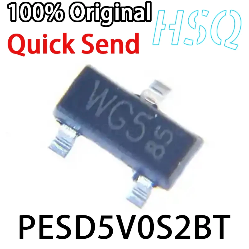 10PCS Original PESD5V0S2BT,215 PESD5V0S2BT Silk Screen WG5 SOT-23-3 Low Capacitance Bidirectional Dual ESD Protection Diode