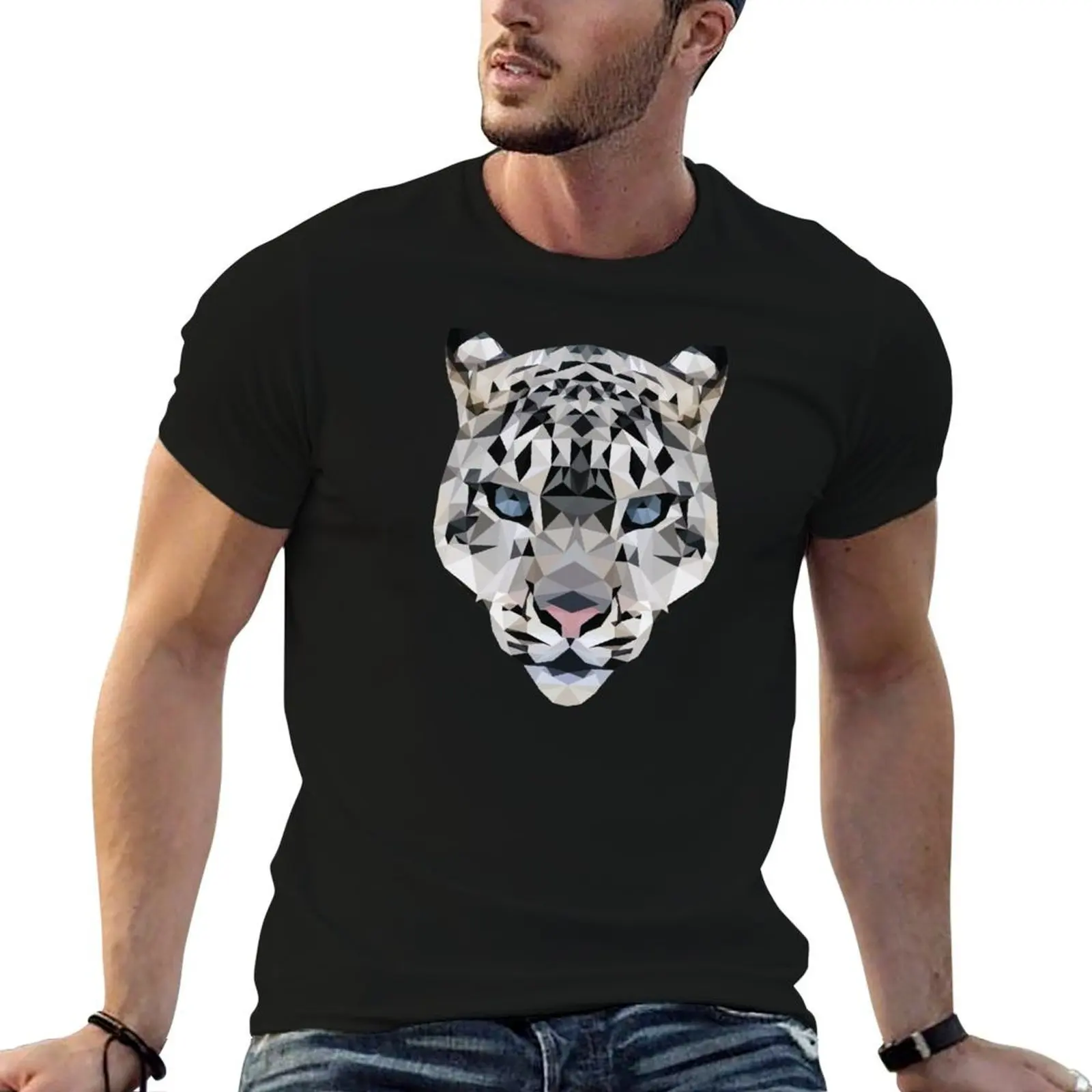 

Snow Leopard T-Shirt cotton t shirts man 100% anime t shirts oversize T-Shirt