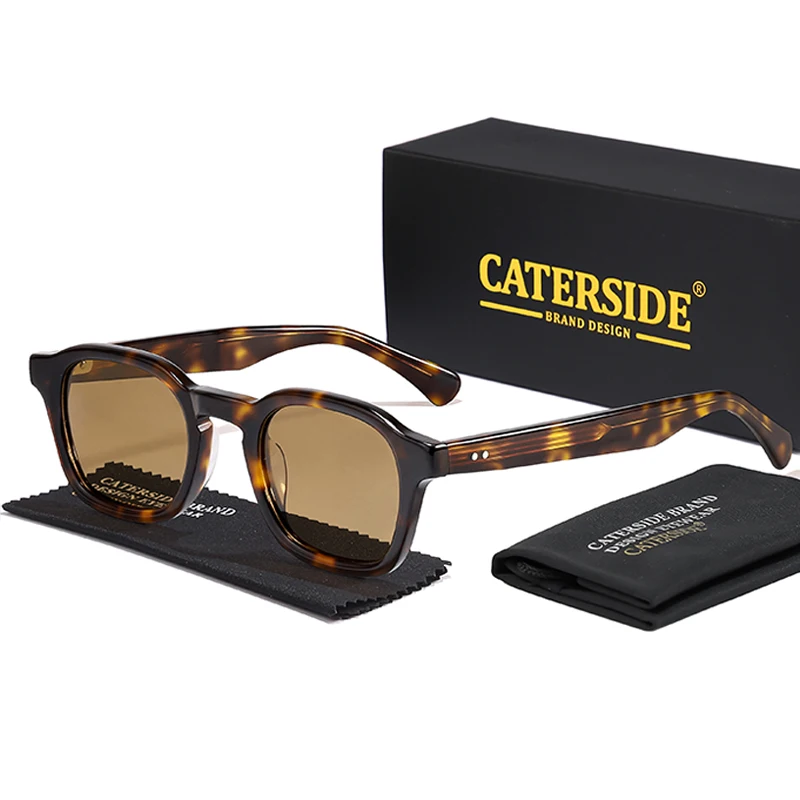 

CATERSIDE New Acetate Frame Vintage Men Sunglasses Square Frame High-Quality Sun Glasses Women Outdoor Party Travel Eyewear