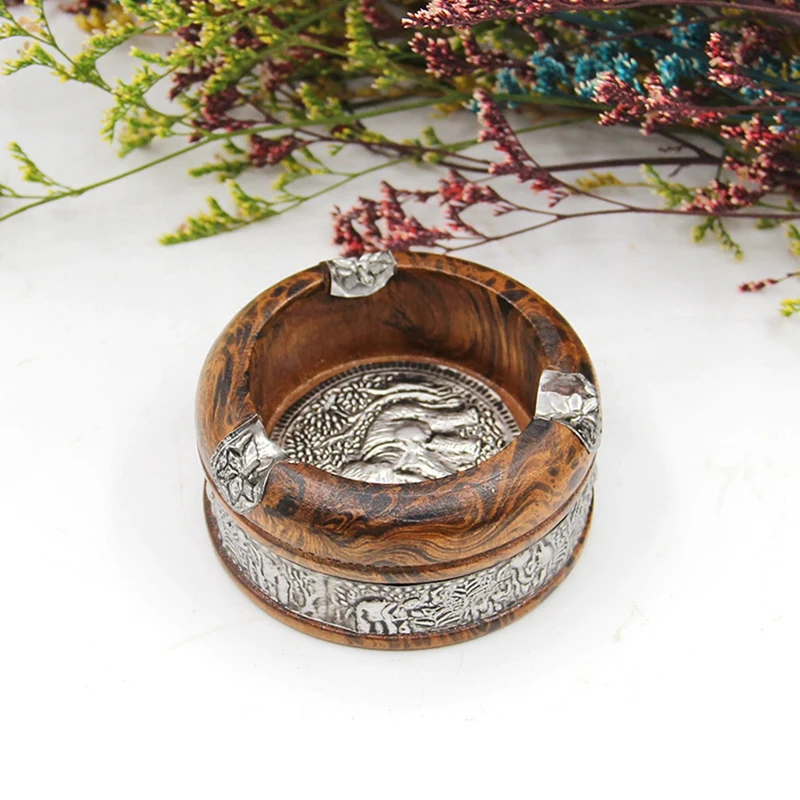 N85R-3 Inch Wooden Ashtray, Tobacco Tray,Cigar Holder, Wooden Ashtray