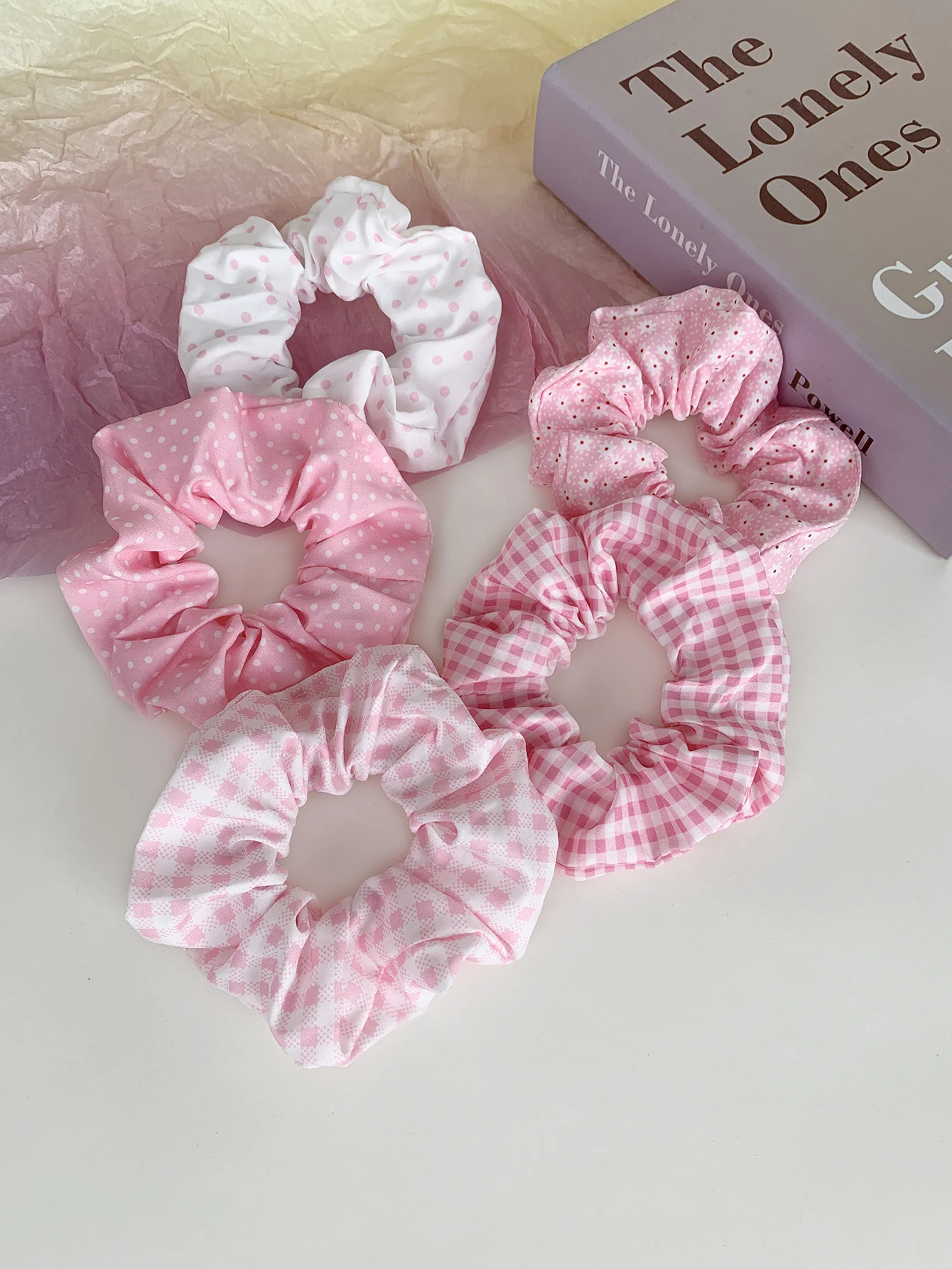 5 Stück Niedliche Rosa Mädchen-Haargummis Schonende Gummibänder mit Punktmuster im Koreanischen Stil Hochelastische Bunte Pferdeschwanz-Haargummis Schwarz 1 – Detail 5