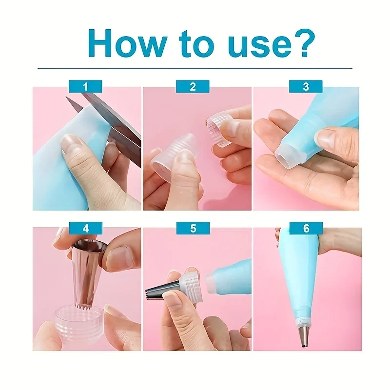 38pcs/set Dessert Baking Set Kitchen Bakery Cooking Tools (32 Piping Tips + 2 Piping Nails + 2 Piping Bags + 2 Converters)