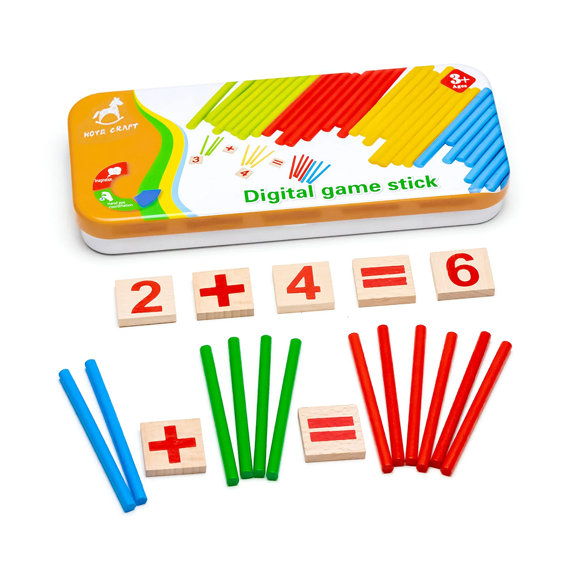 

Montessori Math Counting Stick Toys Teaching Solid Wooden Toys Preschool Educational Math Arithmetic Teaching Aids Kids Gift