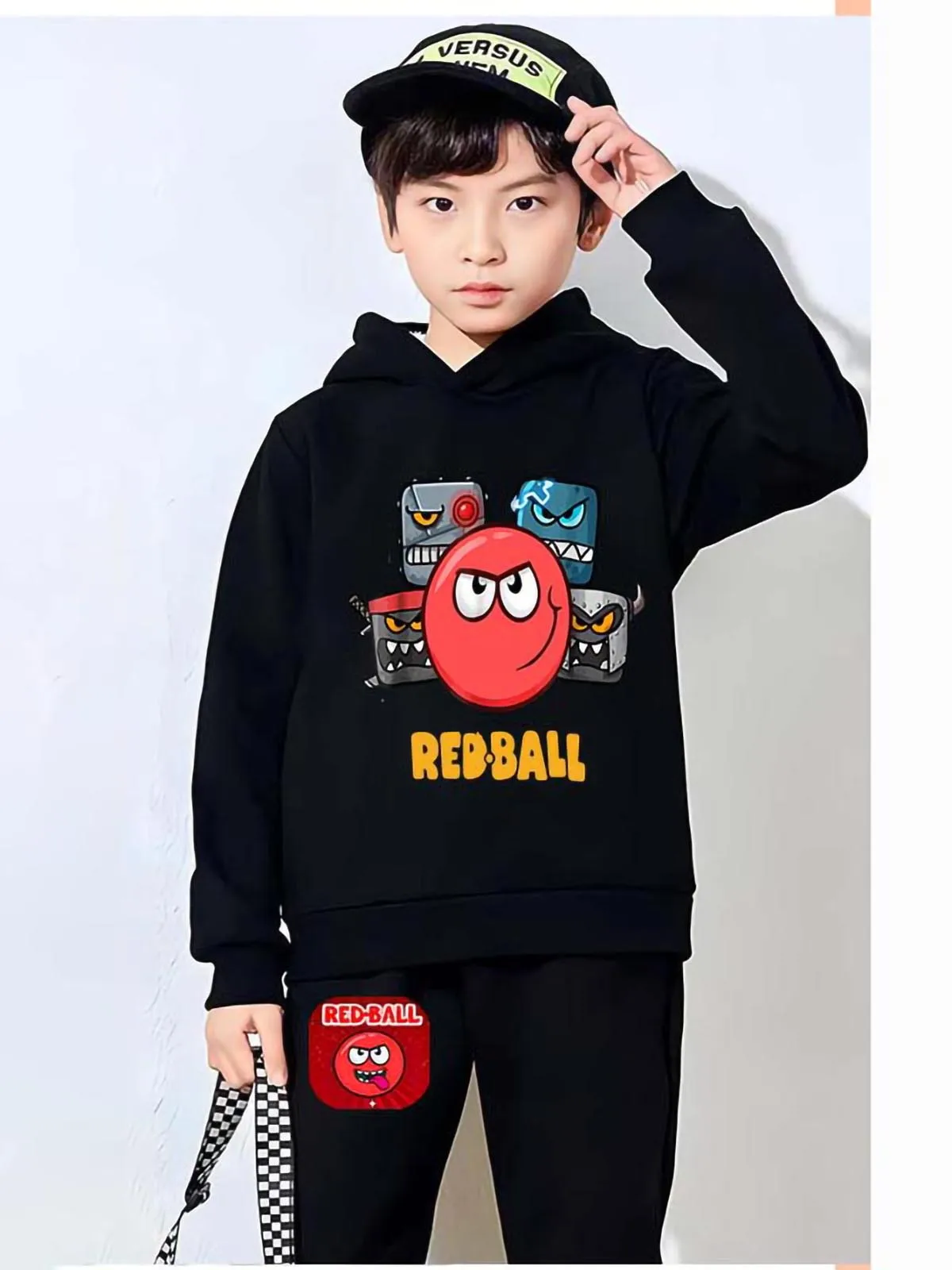 Hot Sale Kids Sweatshirts Red Ball 4 Print Cartoon Children Hoodies Fashion Baby Pullover Casual Outwear Tops Girls Boys Clothes