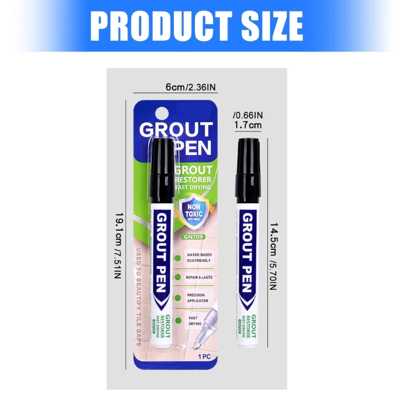  8Pcs Tile Grout Coating Pen 2MM Ceramic Filling Pen Waterproof Quick Dry Paint Marker For Bathroom Kitchen Tile Wall
