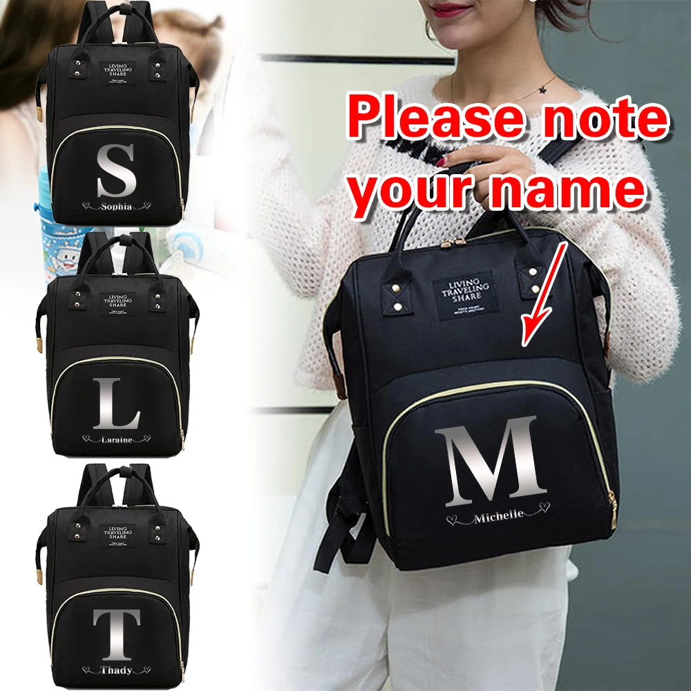 شخصية مخصصة اسم حقيبة المومياء السفر في الهواء الطلق حفاضات مقاومة للماء حقائب السفر حمل متعددة الوظائف حقيبة الظهر خفيفة الوزن