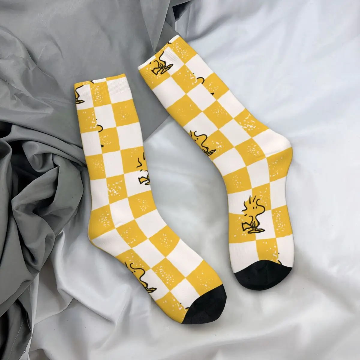 Peanuts Woodstock Checkered Flag Socks Men\'s Women\'s Funny Happy Socks Harajuku Spring Summer Autumn Winter Socks Gifts