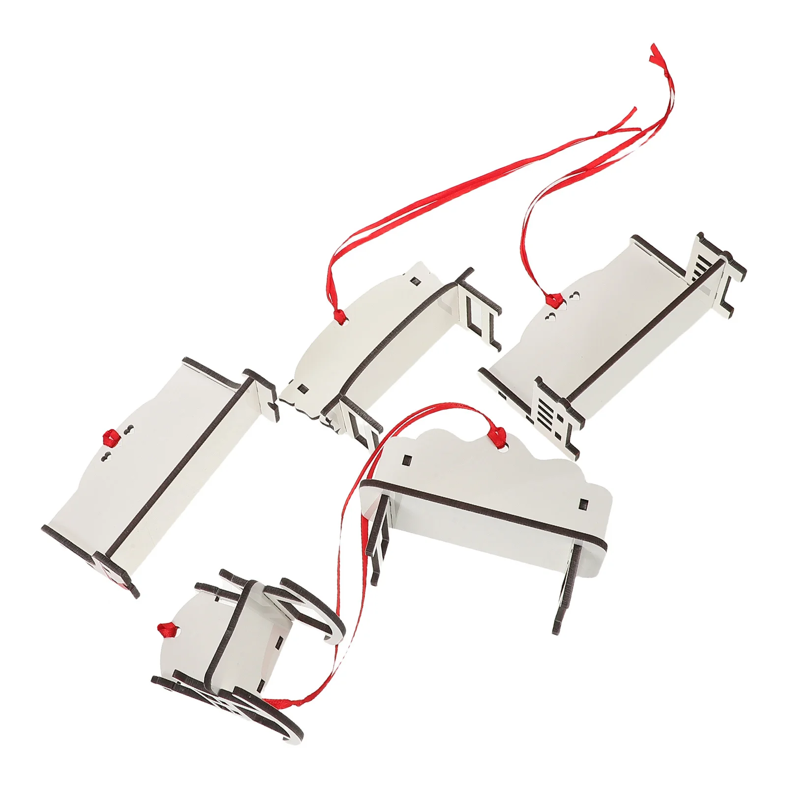 

5Pcs Sublimation Heat Transfer Chair Blank Wooden Christmas Tree Ornament DIY Sublimation Supplies Table Ornament Decoration