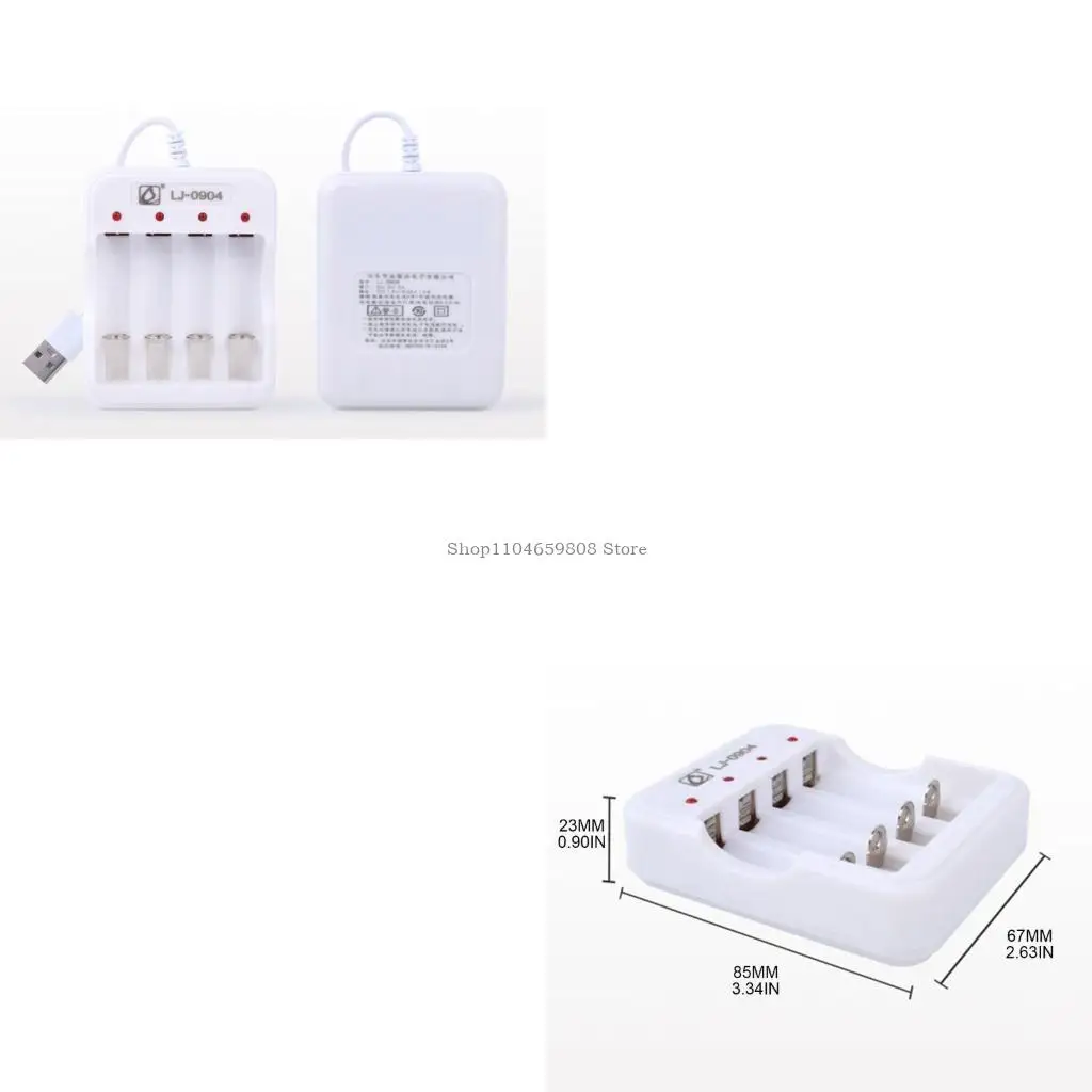 

Universal Rechargeable Battery Quick Charging Adapter USB 4 Slots Battery Charging for 1 to 4pcs AA/AAA