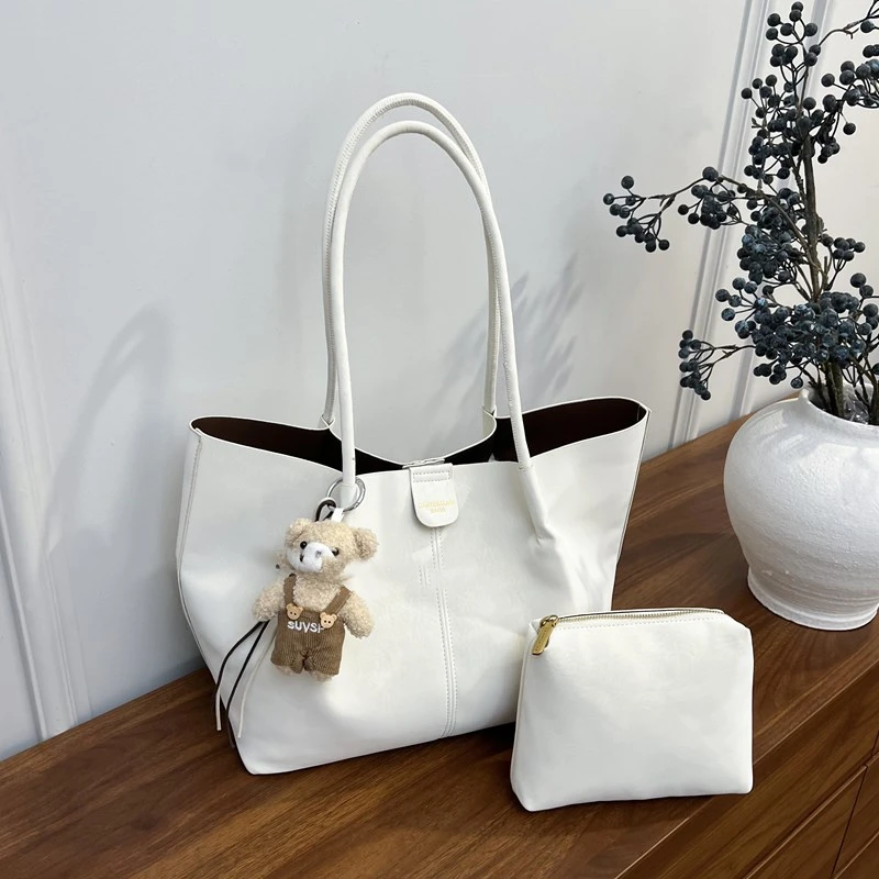 

Элегантная модная сумка для подгузников, женская роскошная кожаная сумка-тоут, винтажная сумка через плечо, минималистичная дизайнерская сумка большой вместимости, стильная.