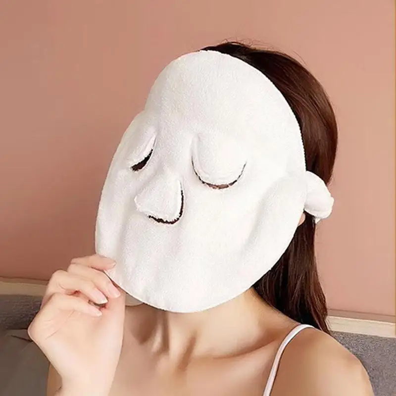1Pcs Hanging Ear Soft Hot Compress Towel Steam Heating Cold Hot Compress Face Towel Wet Compress Irrigation Face Towel