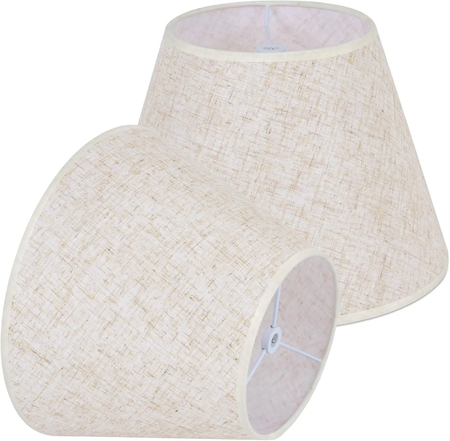 

Beige Lamp Shades Set of 2 for Table Lamps, 6" Top x 10" Bottom x 7" High Linen Small Lamp Shades,Beige Modern Fabric La