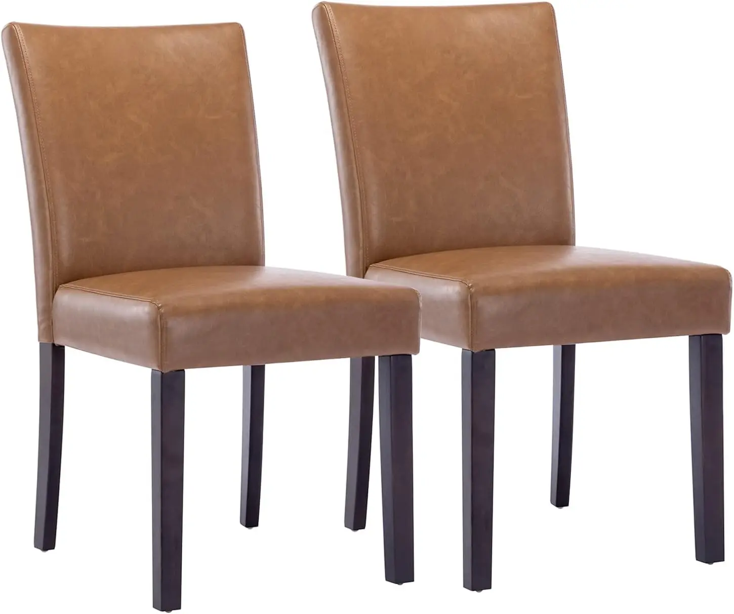 

Watson & Whitely Upholstered Kitchen & Dining Room Chairs with Low Back, Faux Leather Armless Dining Chairs with Solid Wood