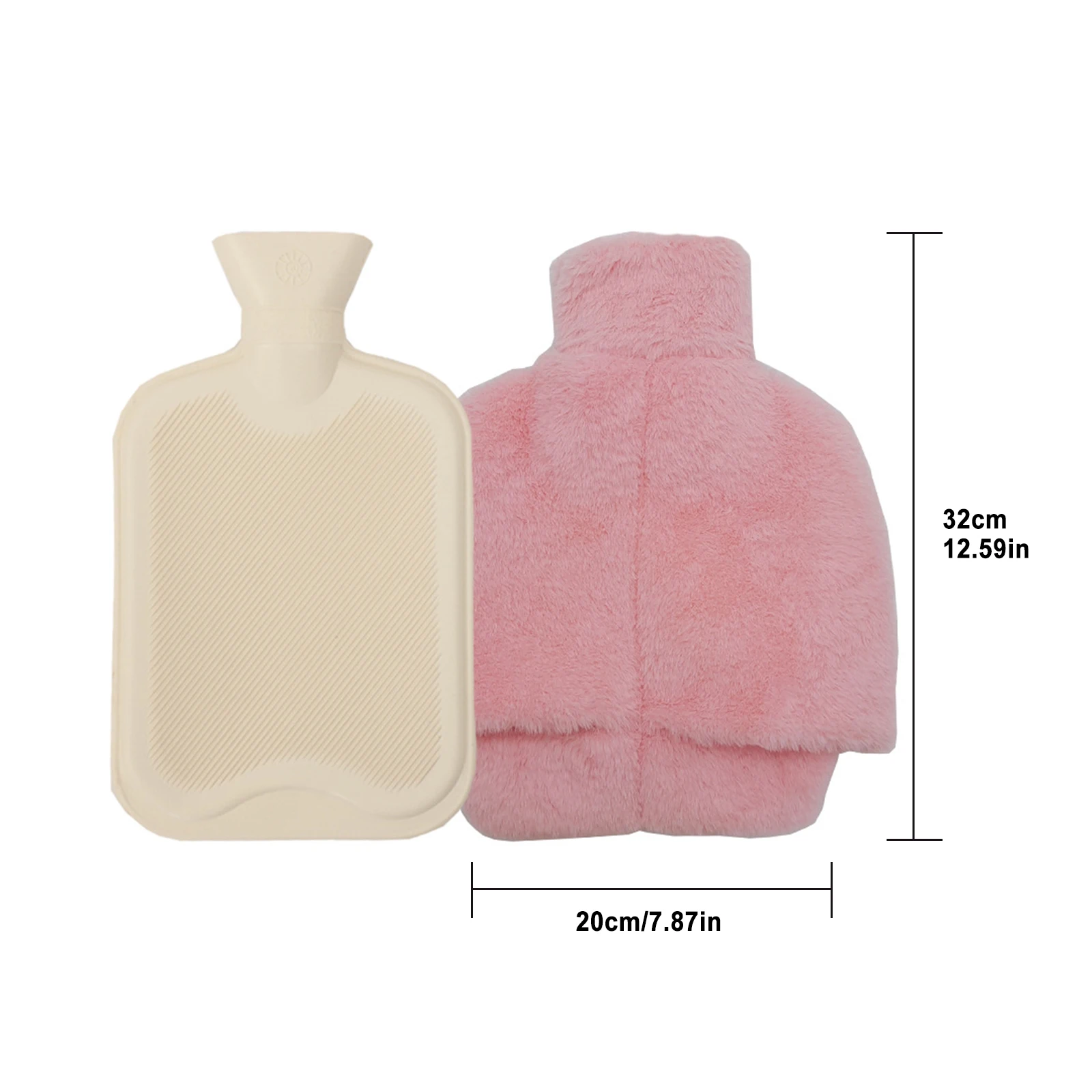 

1PC 2000ml Water Injection Plush Hot Water Bottle Thick Hot Water Bottle Winter Warm Water Bag Hand Feet Warmer Water Bottle