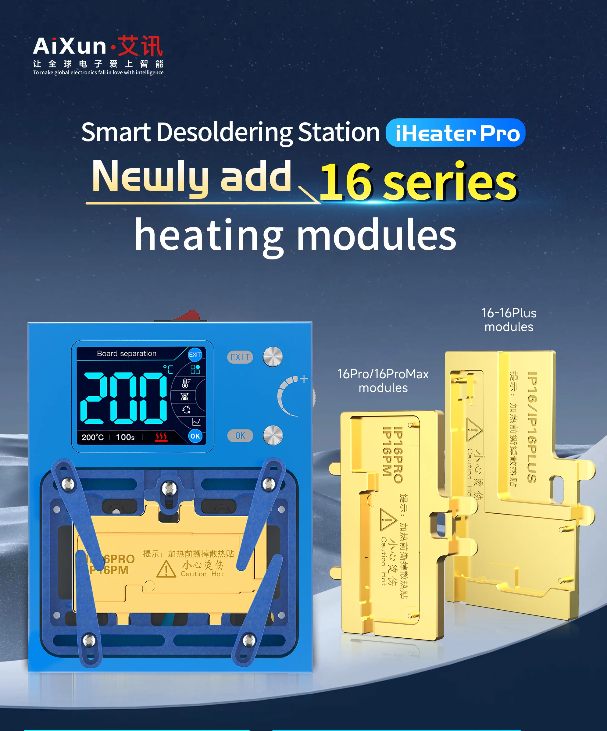 JC AIXUN IHeater Pro Desoldering Station for IPhone X-17PM Android Mainboard Face ID Screen Heating Separating Repair Tools Kit