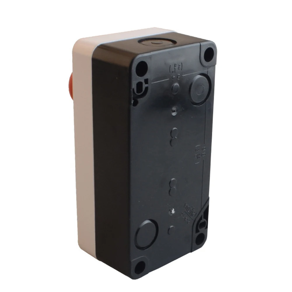 10A Three-Button Push Button Switch Station with Red Latching Exigent Stop and Green Momentary NO Contacts for Panel Mounting