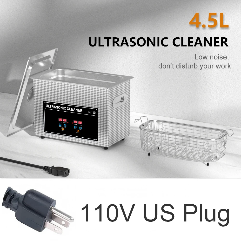 Ultrasonic Cleaner 4L 300*150*100mm Washing Machine Ultrasound Home Appliance With 99 minute Timer and Heater