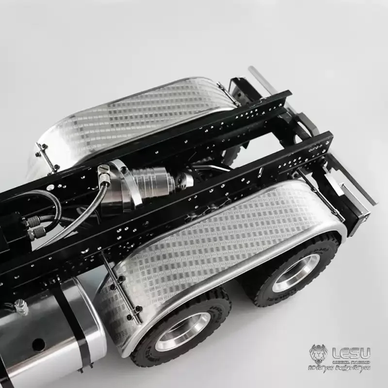 LESU Modell Metall Edelstahl Hinterrad Doppelachsen-Kotflügel S-1243 für Tamiya 3348 1/14 RC Kipper-Modellteile – Detail 3