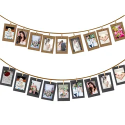 10pcs Colorful/Kraft Photo Frame Banner DIY Birthday Baby Photo Frame Wall Photo Frame Pull Flag Home Decorations Layout Props
