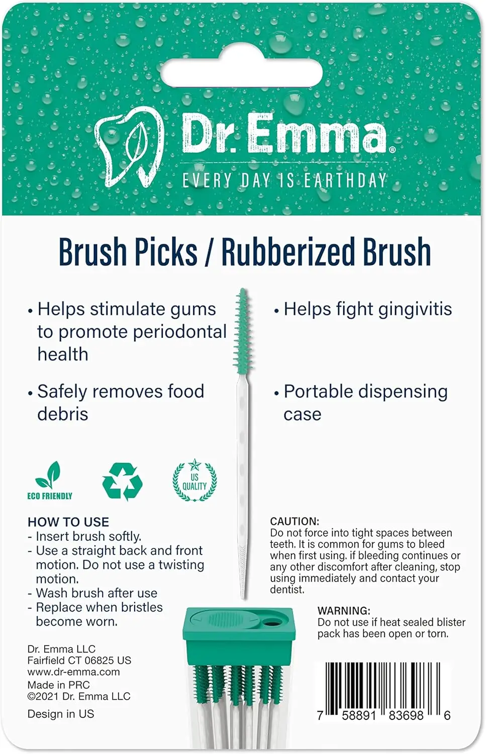 إيما برش يختار فرشاة النعناع المطاطية، عبوتان، 100 عبوة/عبوة