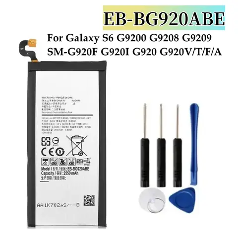 EB-BG920ABE EB-BG920ABA 2550mAh Battery For GALAXY S6 G9200 G9208 G9209 SM-G920F G920I G920 G920V/T/F/A