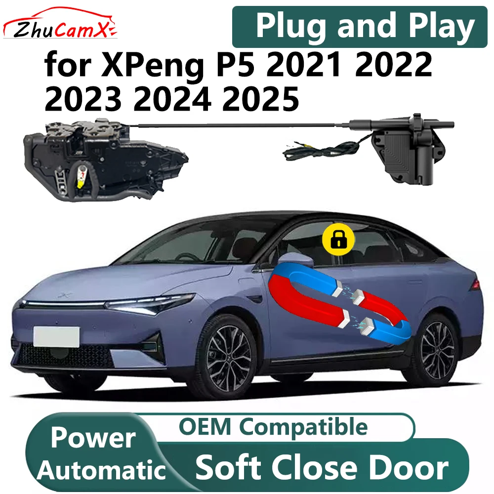 ZhuCamX for XPeng P5 2021-2025 Car Electric Soft Close Door System Power Closing Door Latch Lock OEM Plug and Play