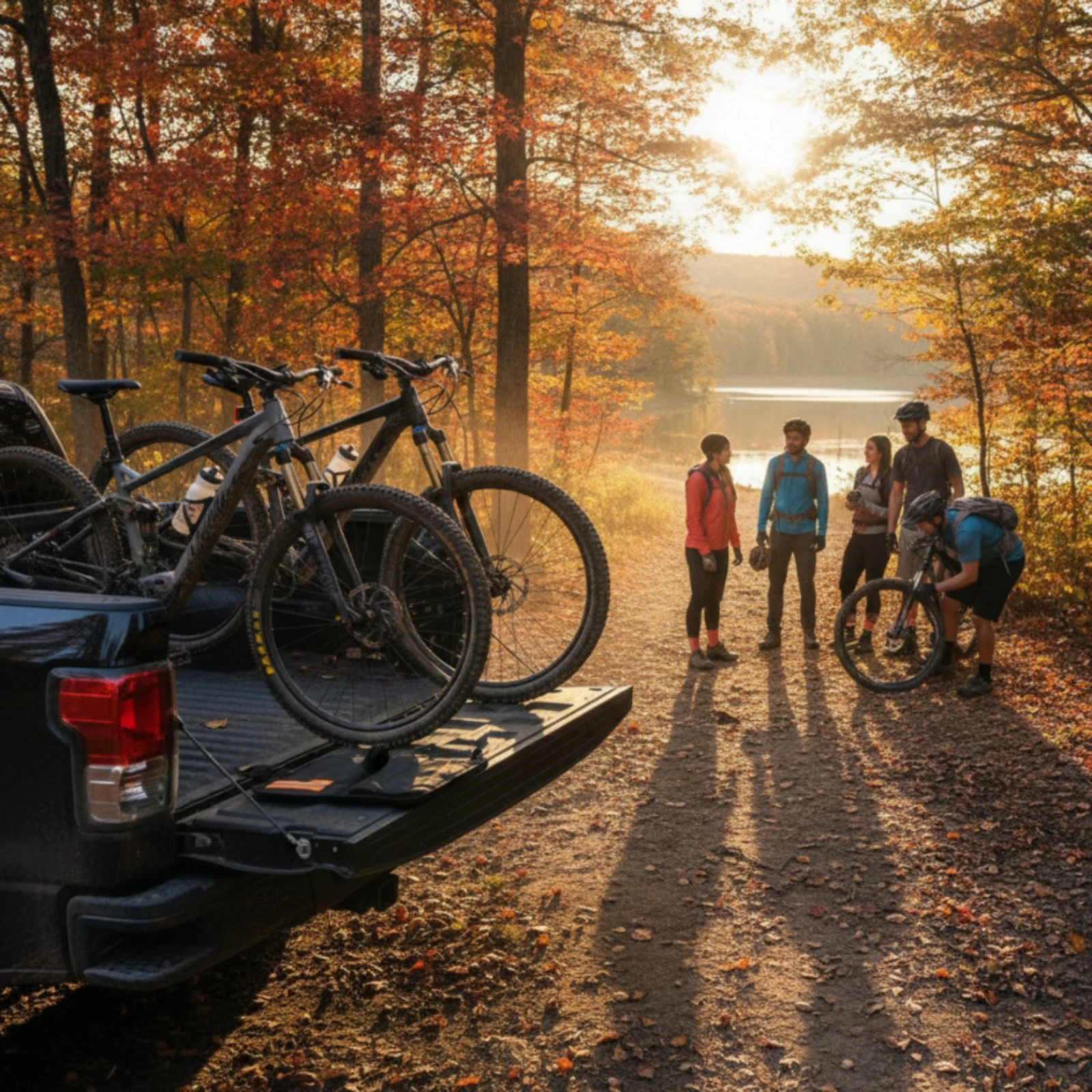 Tailgate Cycle Protection Pad Long-Lasting Tailgate Bike Pad with Straps Sturdy Abrasion-Resistant for Truck Owners, Road Trips