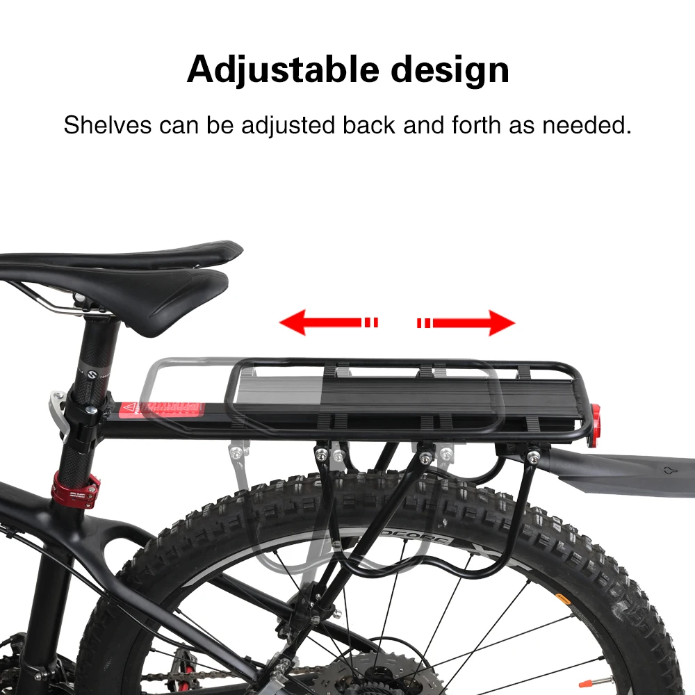 Rhinowalk Bicycle Luggage Carrier Cycling Seatpost Bag Holder Stand Cargo Rear Rack Shelf for 20-29 inch bike Pannier shelf